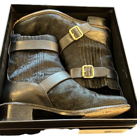 HP🎉🥰 Rachel Zoe calf hair biker boots. Real leather / hair. Gently worn. Sz 8. - Picture 3 of 14